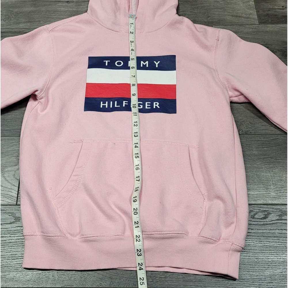 Women's Tommy Hilfiger Pink Pullover Long Sleeve Hoodie/Sweatshirt Size L 16/18 - Picture 7 of 9